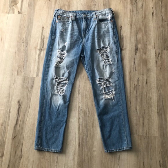 True Religion Women's Blue Distressed Skinny Jeans - Picture 4 of 10